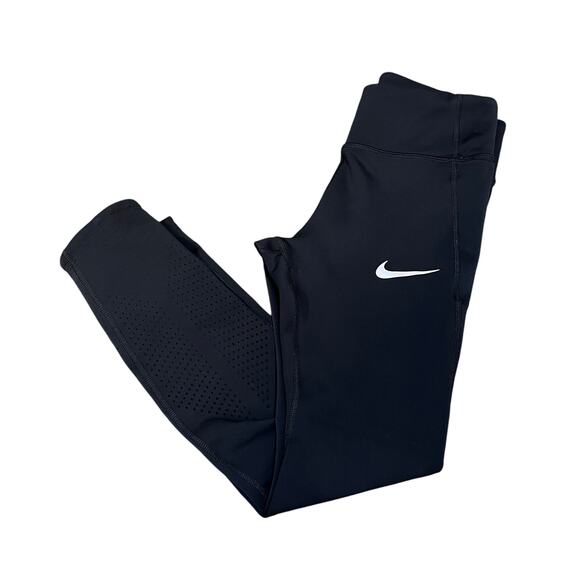 Nike Women's Epic Lux Compression Leggings Perforated Black Sz Small - Picture 2 of 10